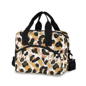 Sac à repas Léopard en nylon avec sangle ajustable