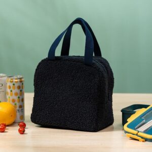 Sac à lunch peluche en polyester, cinq teintes, avec ou sans jouet