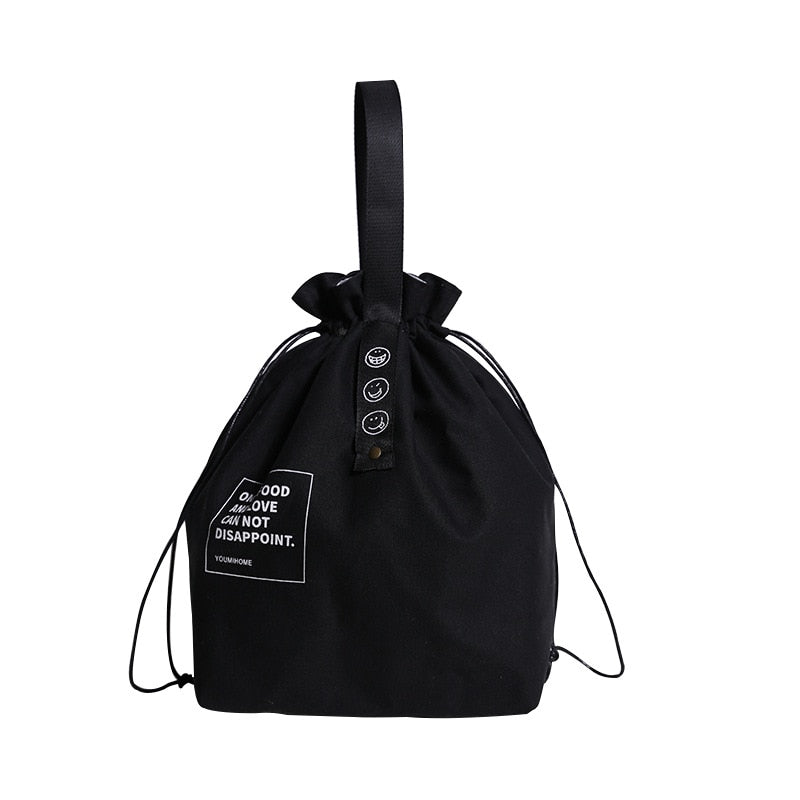 Sac à lunch chic en toile, format sac à dos avec poche avant
