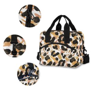 Sac à repas Léopard en nylon avec sangle ajustable