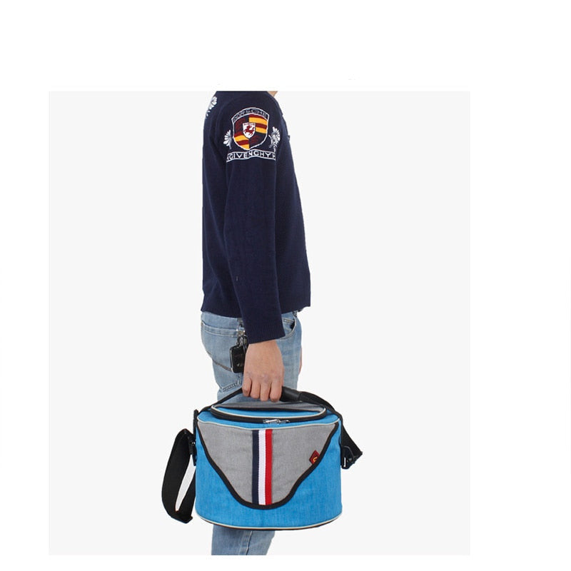 Sac isotherme rond pour bento en polyester, trois coloris