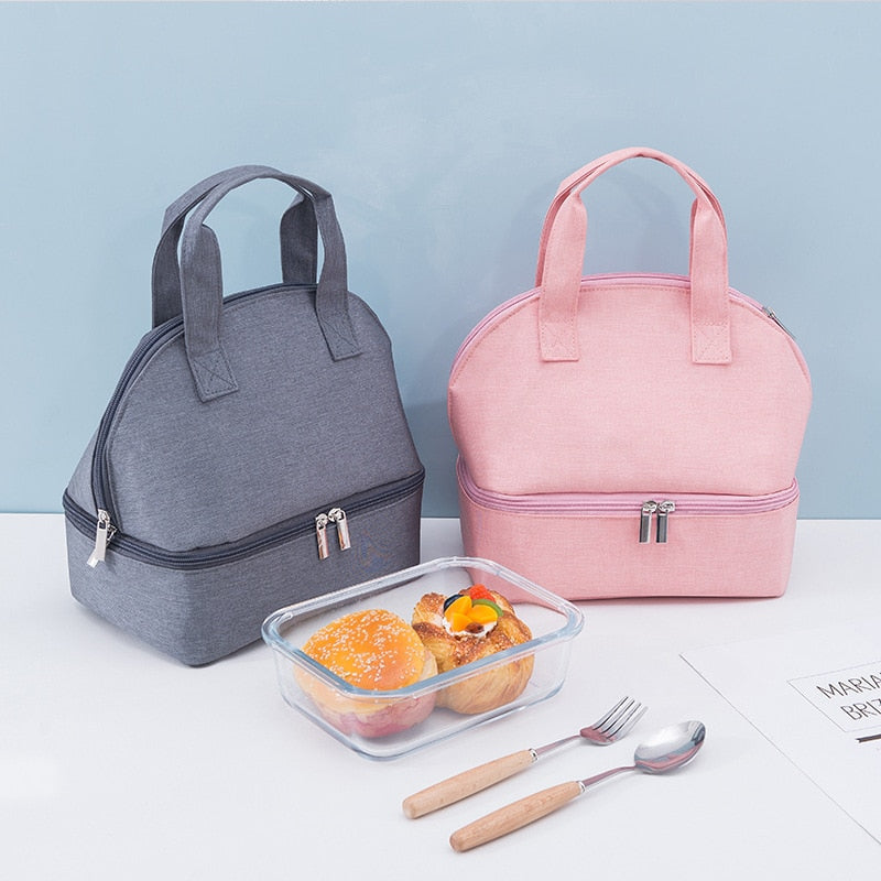 Sac à lunch pour goûter avec bandoulière amovible et poches filet