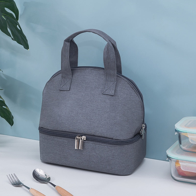 Sac à lunch pour goûter avec bandoulière amovible et poches filet