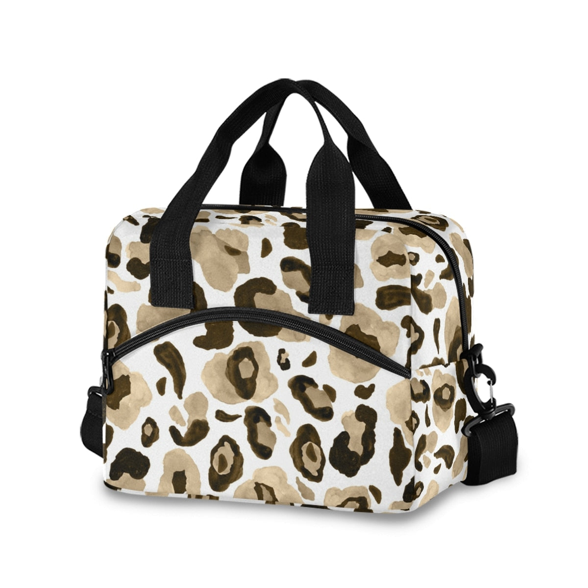 Sac à repas Léopard en nylon avec sangle ajustable