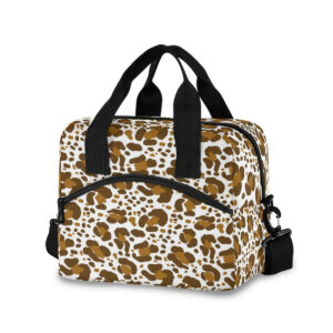 Sac à repas Léopard en nylon avec sangle ajustable