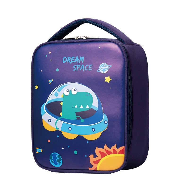 Sac pour lunch box enfant, format plat 25 × 21 × 8 cm, six animaux