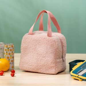 Sac à lunch peluche en polyester, cinq teintes, avec ou sans jouet