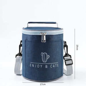 Sac à lunch isotherme cylindrique en polyester, quatre coloris