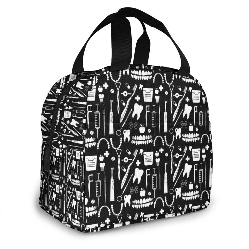 Sac isotherme repas dentiste kawaii, sept modèles illustrés