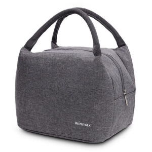 Sac à repas isotherme gris avec poche extérieure