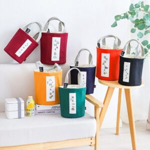 Sac isotherme repas Asiatique, six coloris, 18,5 × 23 cm
