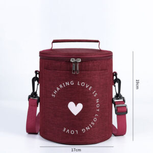 Sac à lunch isotherme cylindrique en polyester, quatre coloris