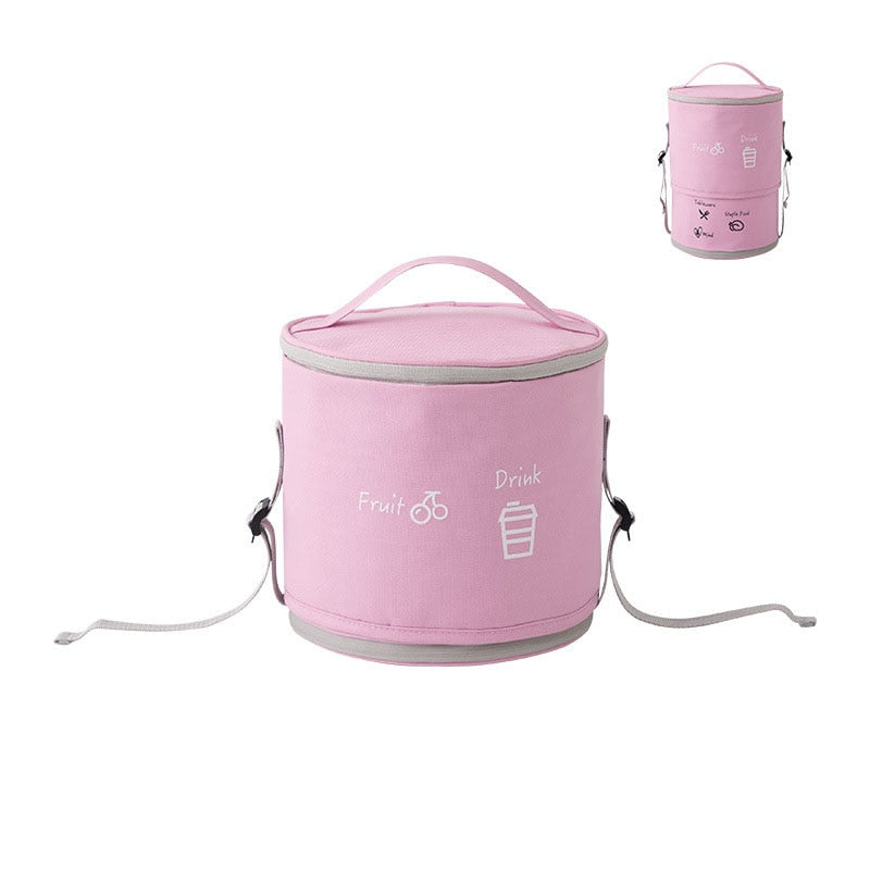 Sac isotherme repas rond en polyester, sept coloris