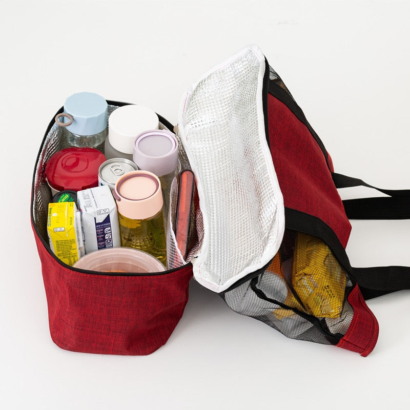 Sac fourre-tout isotherme chic pour les courses, trois coloris