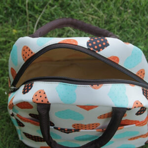 Sac isotherme repas Cœur en nylon, blanc ou bleu