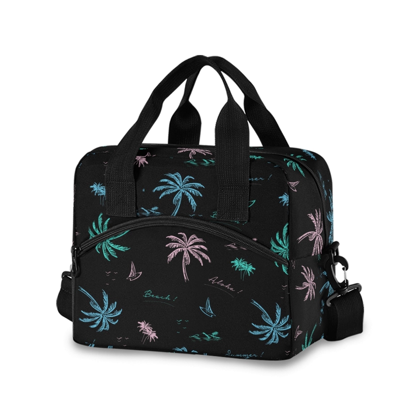 Sac isotherme repas Tropical à base rigide, neuf motifs