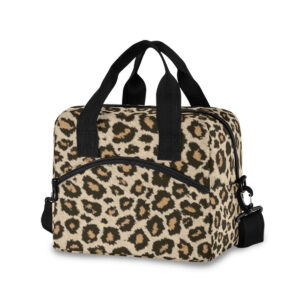 Sac à repas Léopard en nylon avec sangle ajustable