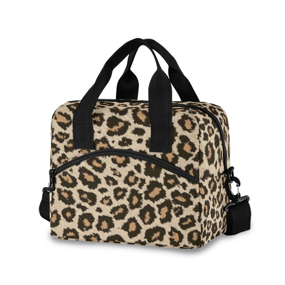 Sac à repas Léopard en nylon avec sangle ajustable