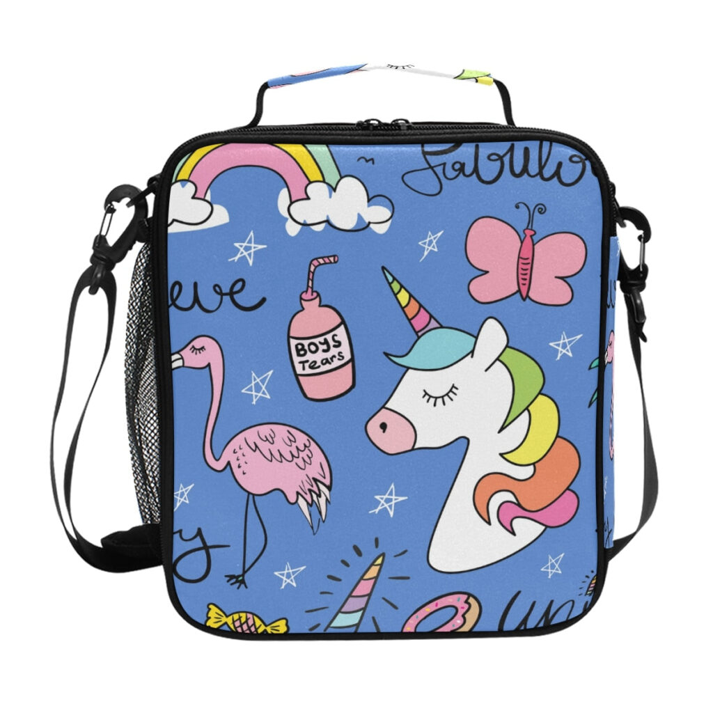 Sac repas isotherme Licorne en polyester Oxford, six coloris