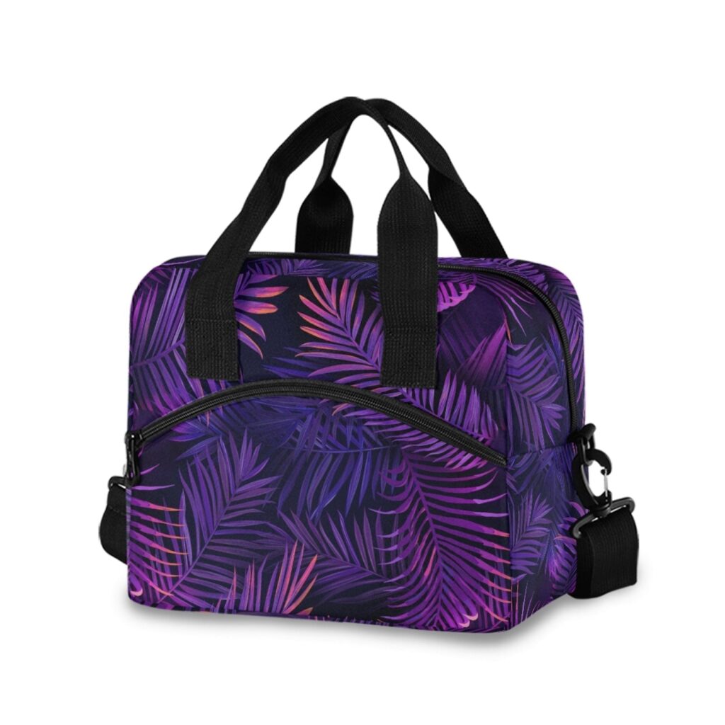 Sac isotherme repas Tropical à base rigide, neuf motifs
