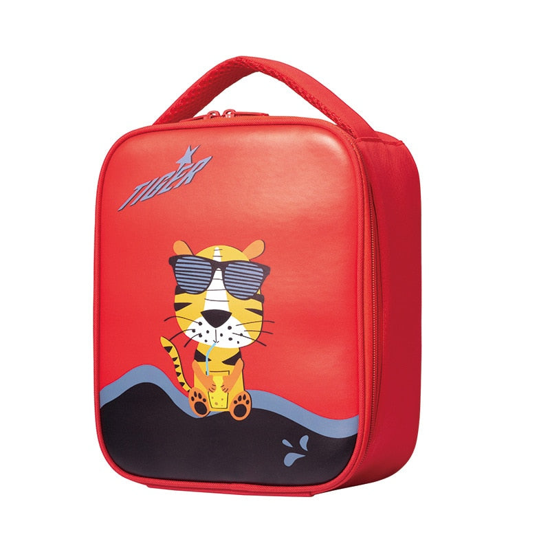 Sac pour lunch box enfant, format plat 25 × 21 × 8 cm, six animaux