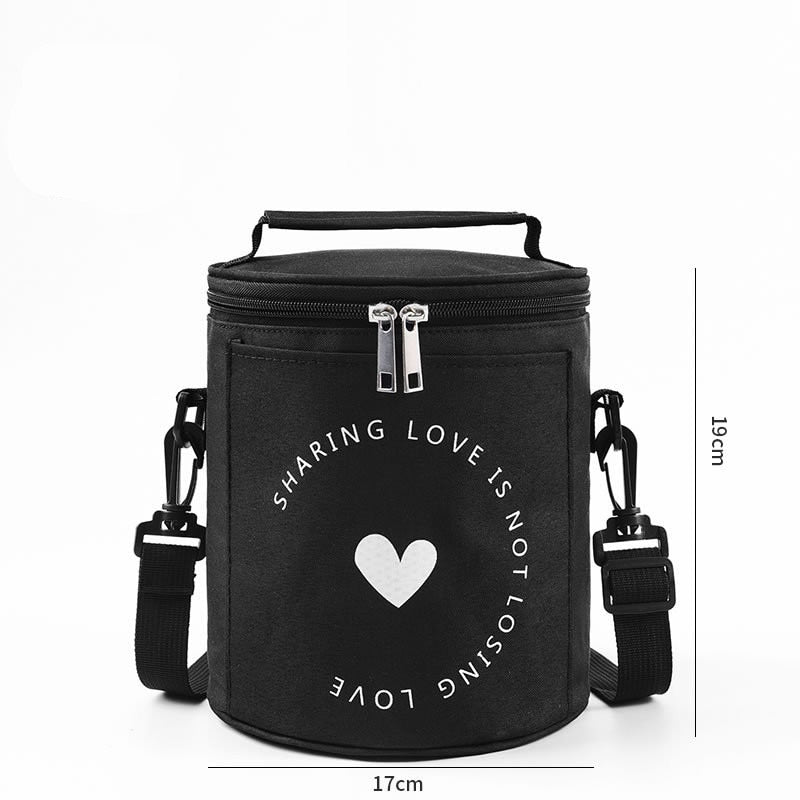 Sac à lunch isotherme cylindrique en polyester, quatre coloris