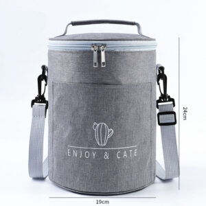 Sac à lunch isotherme cylindrique en polyester, quatre coloris