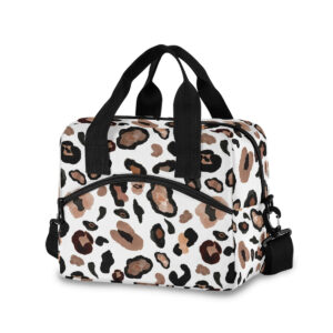 Sac à repas Léopard en nylon avec sangle ajustable