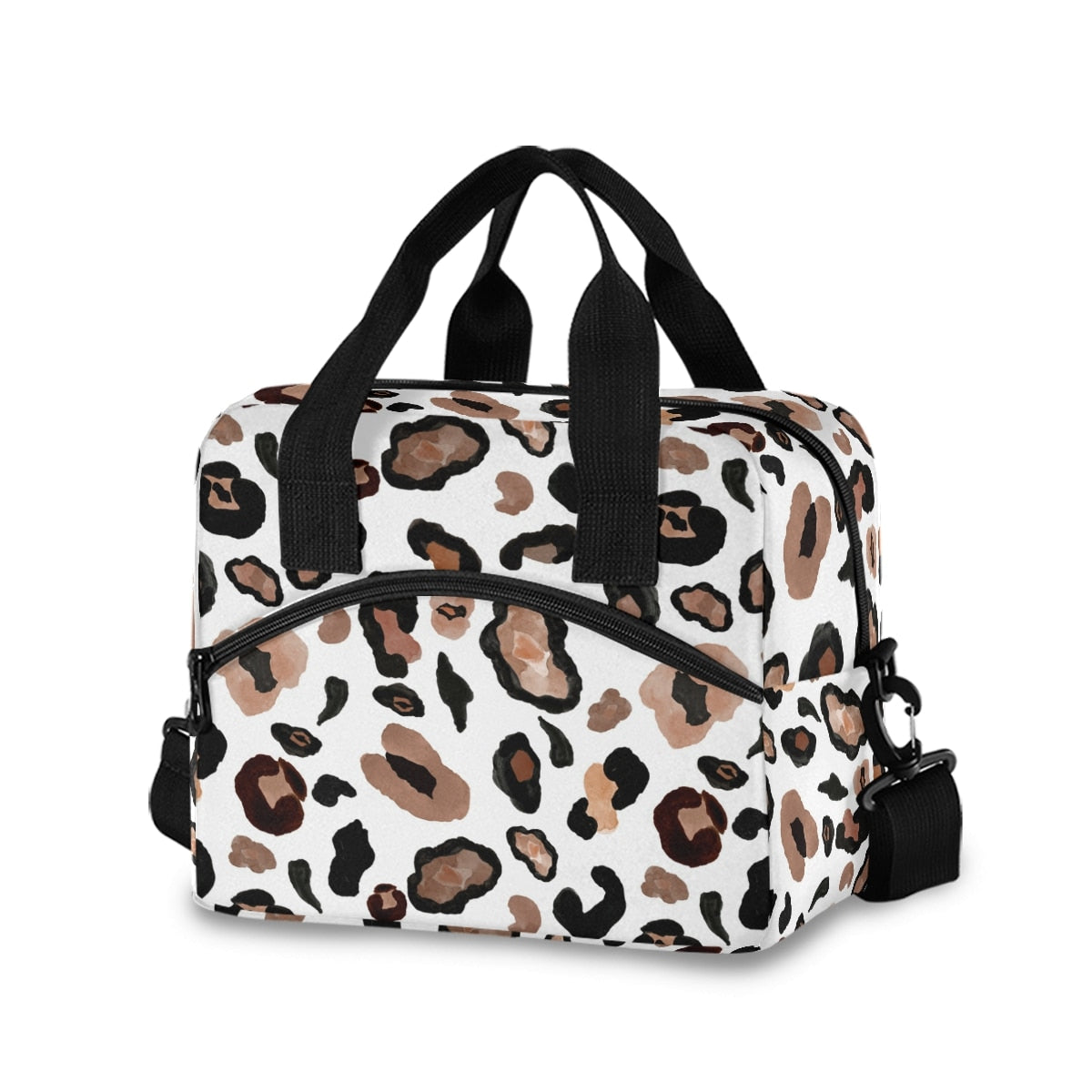 Sac à repas Léopard en nylon avec sangle ajustable