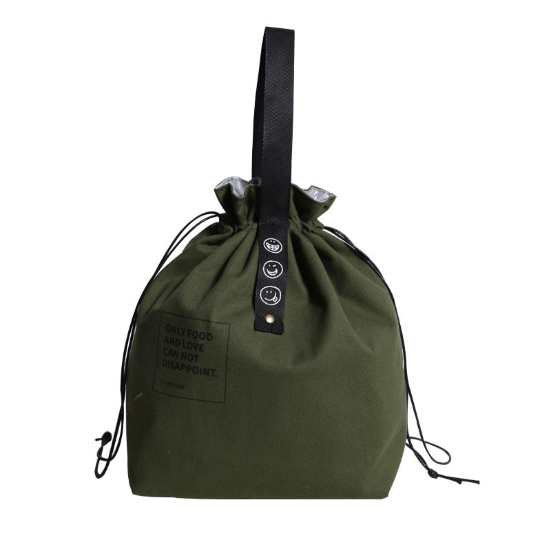 Sac à lunch chic en toile, format sac à dos avec poche avant