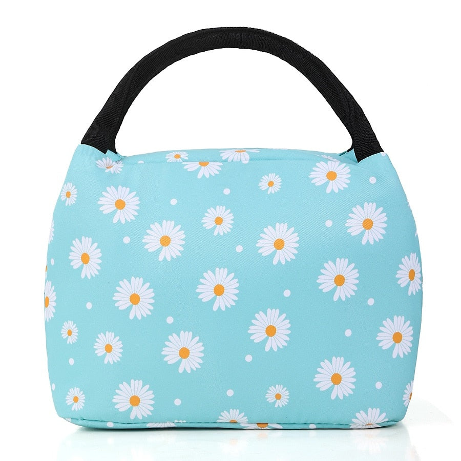 Sac à lunch pour femme fleuri en nylon durable