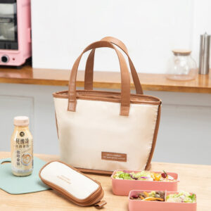 Sac isotherme lunch pour femme au style classe, noir ou kaki
