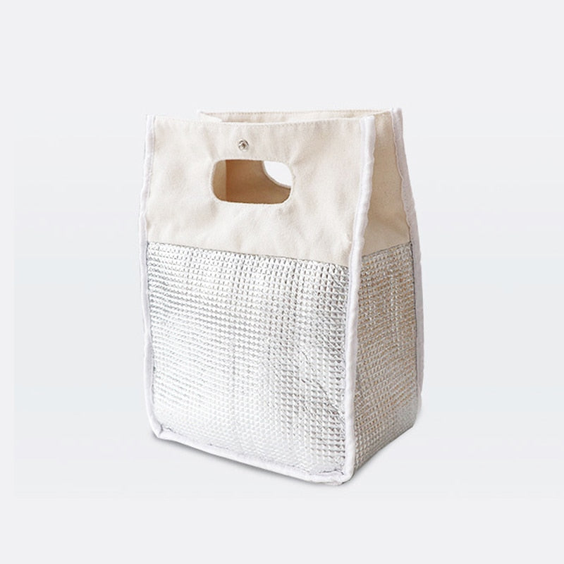 Sac repas isotherme en toile, quatre coloris, 21,5 × 12 × 28 cm