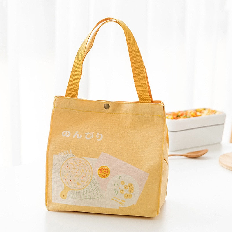 Sac à lunch en toile, deux tailles et quatre coloris