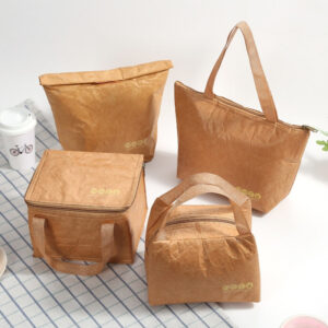 Sac repas isotherme au style papier kraft, quatre modèles