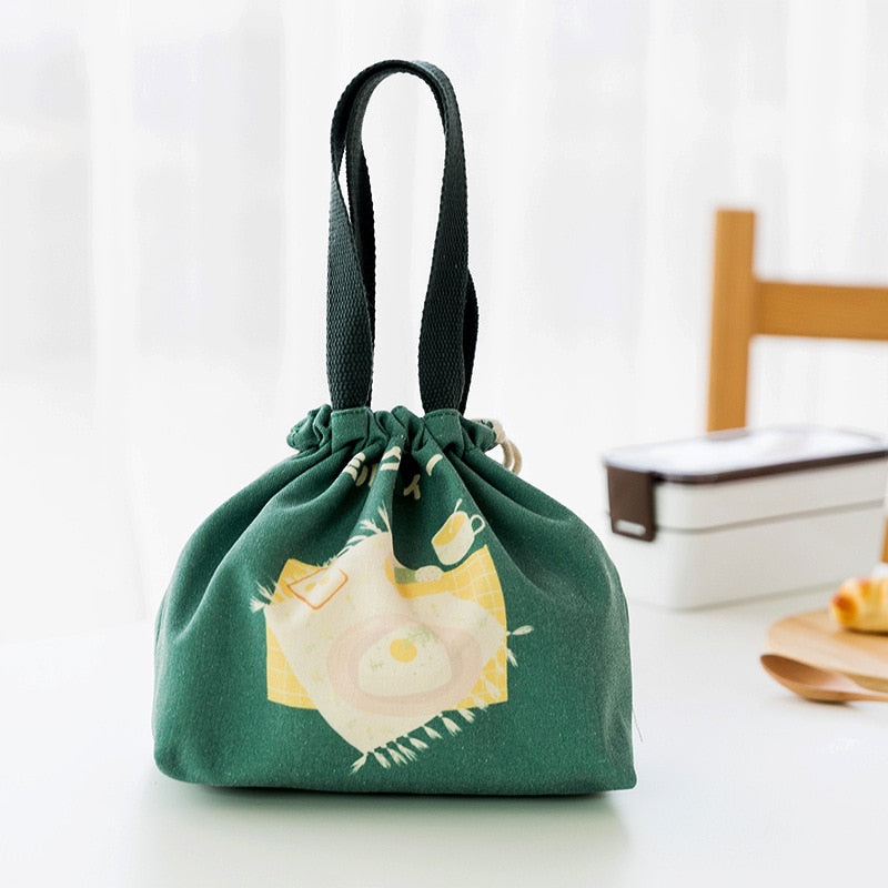 Sac à lunch en toile, deux tailles et quatre coloris