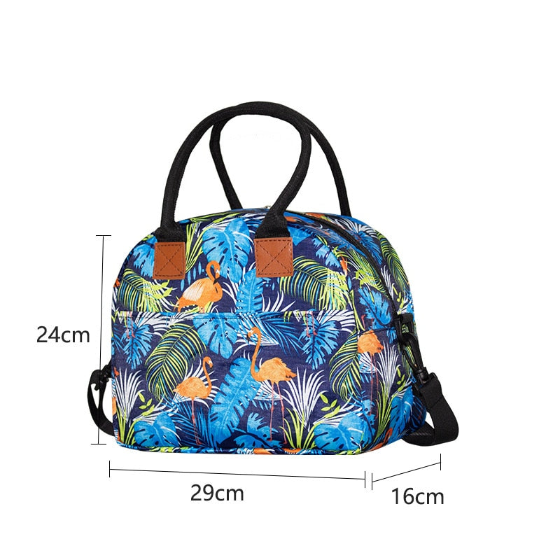 Sac à lunch fleuri, dix styles, doublure intérieure amovible