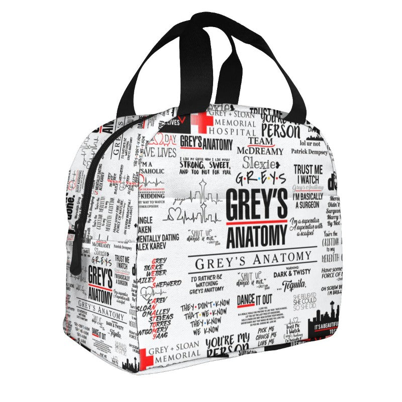 Sac isotherme repas motif blouse médicale, tissu résistant à l'eau