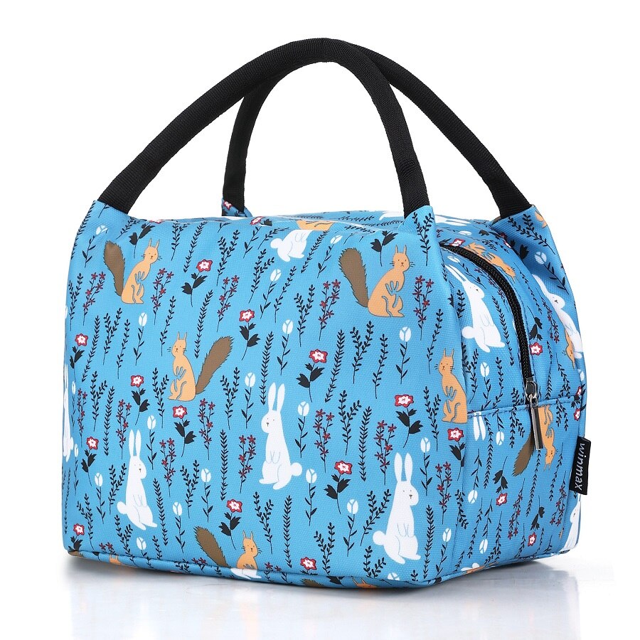 Sac à lunch pour enfant lapin, nylon et polyester, poche avant