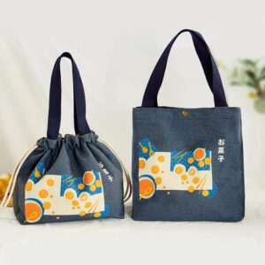 Sac à lunch en toile, deux tailles et quatre coloris