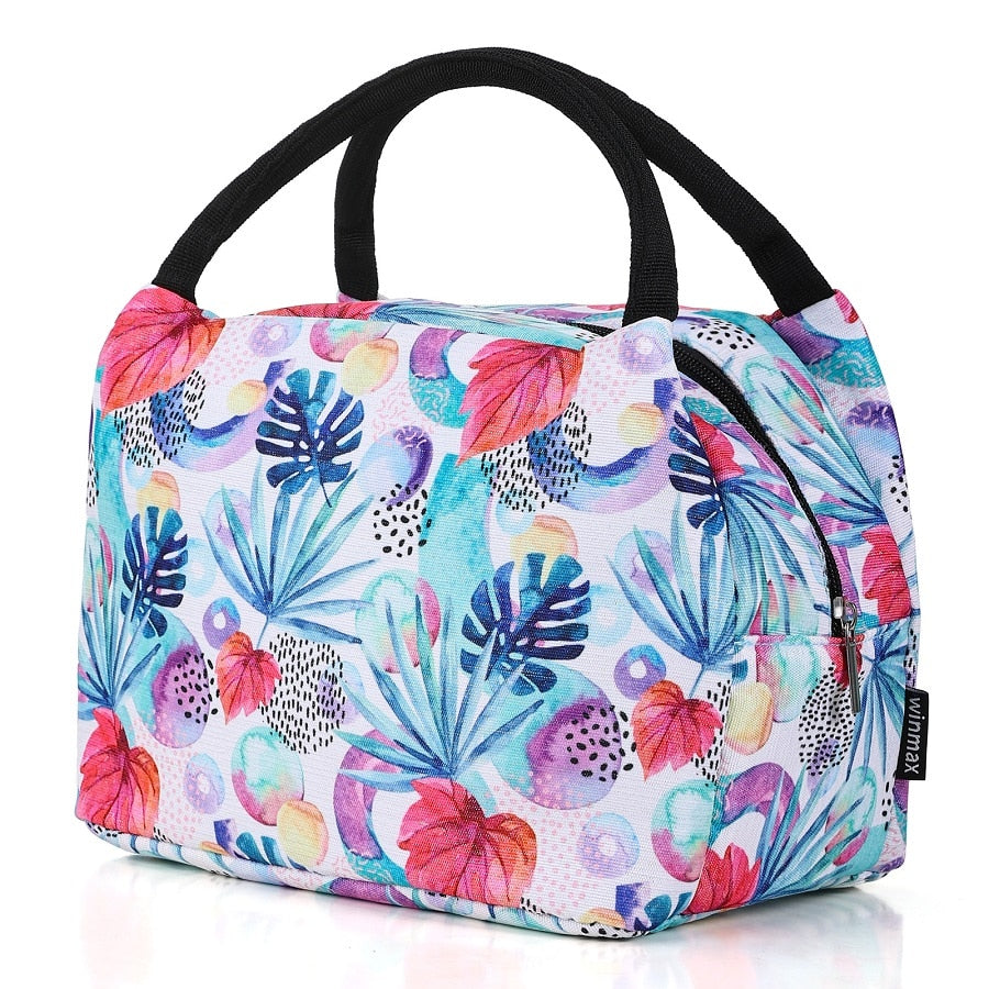 Sac à main isotherme pour femme fleuri en nylon 600D