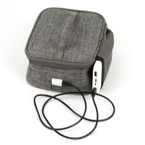 Sac isotherme repas noir avec port USB, doublure PVC