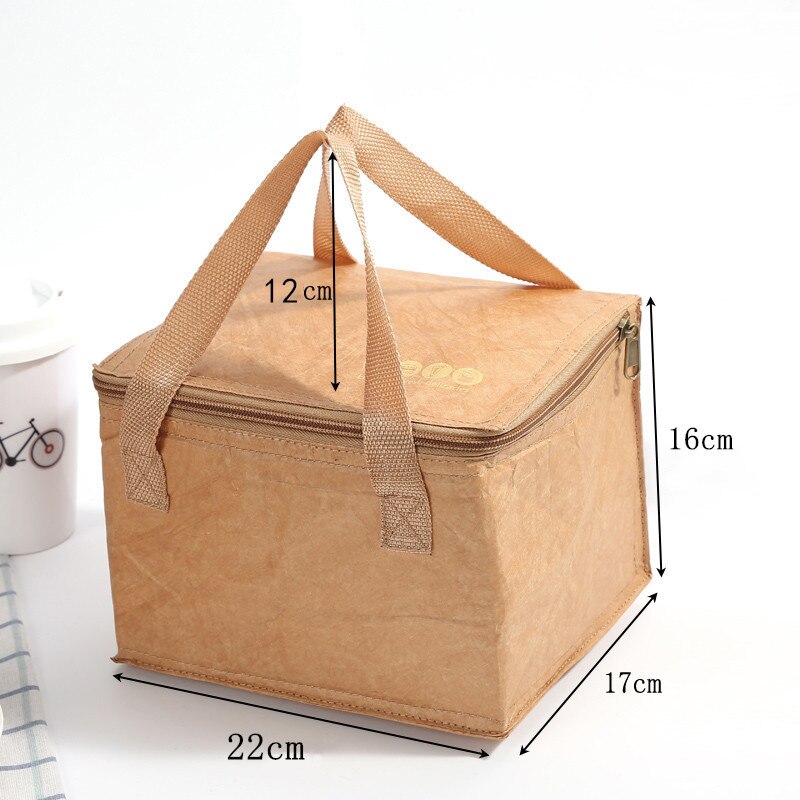 Sac repas isotherme au style papier kraft, quatre modèles