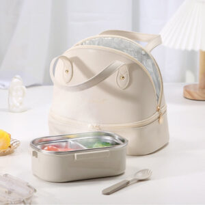 Sac isotherme repas femme aspect cuir, poche zippée, trois coloris