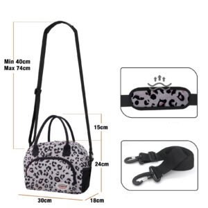 Sac isotherme repas motif léopard, doublure PVC, 30 × 18 × 24 cm