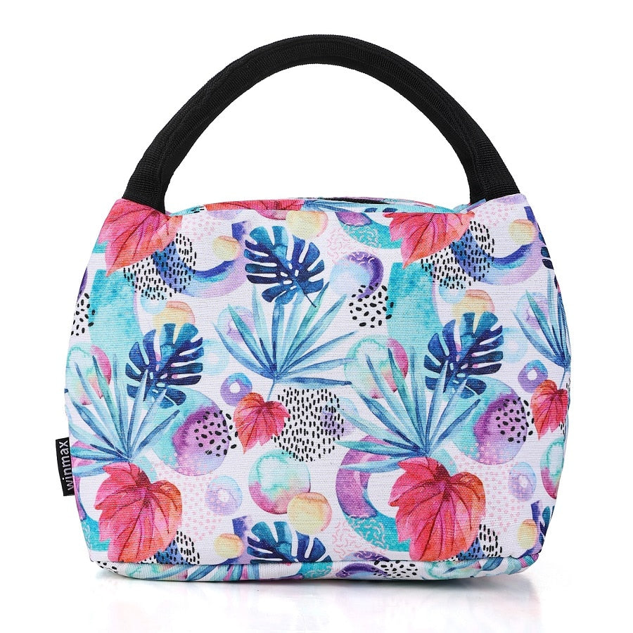 Sac à main isotherme pour femme fleuri en nylon 600D