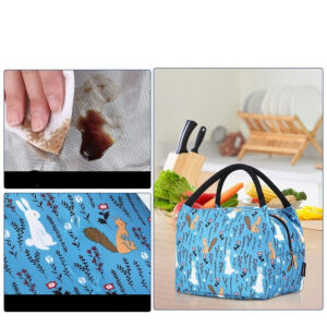 Sac à lunch pour enfant lapin, nylon et polyester, poche avant