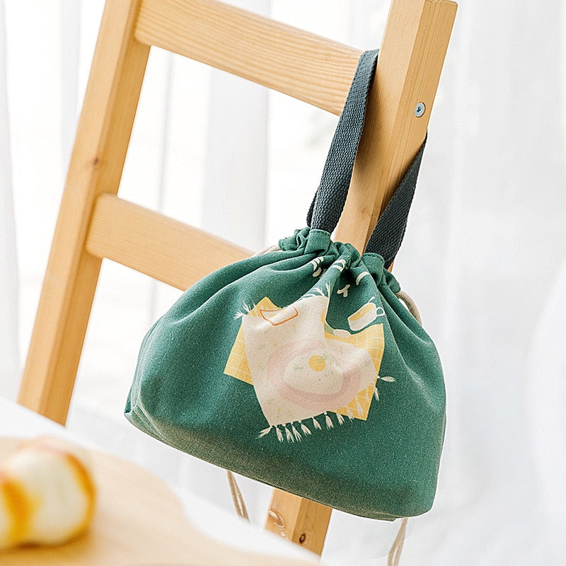 Sac à lunch en toile, deux tailles et quatre coloris