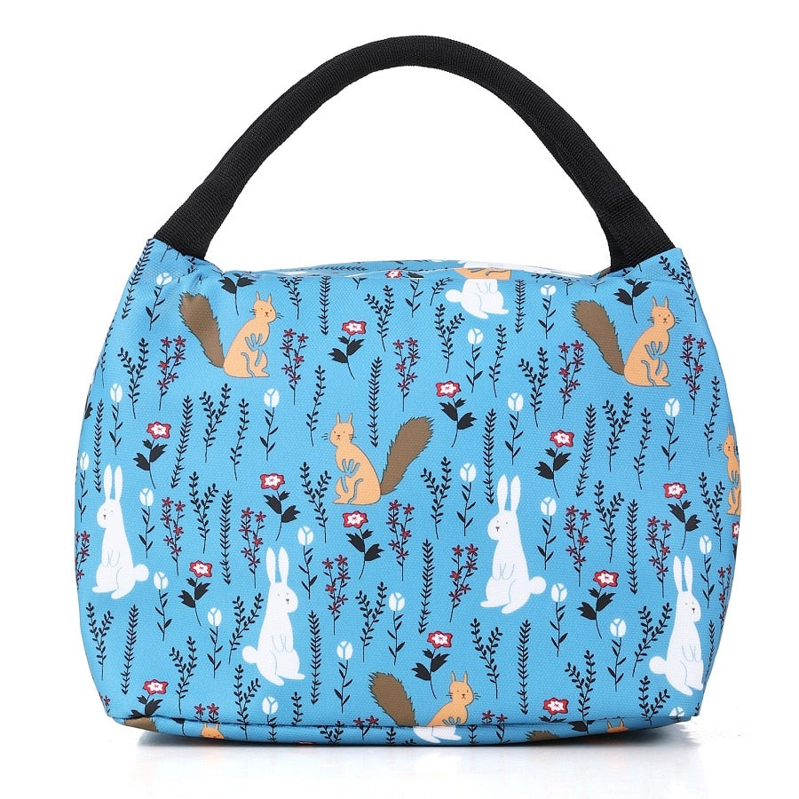 Sac à lunch pour enfant lapin, nylon et polyester, poche avant