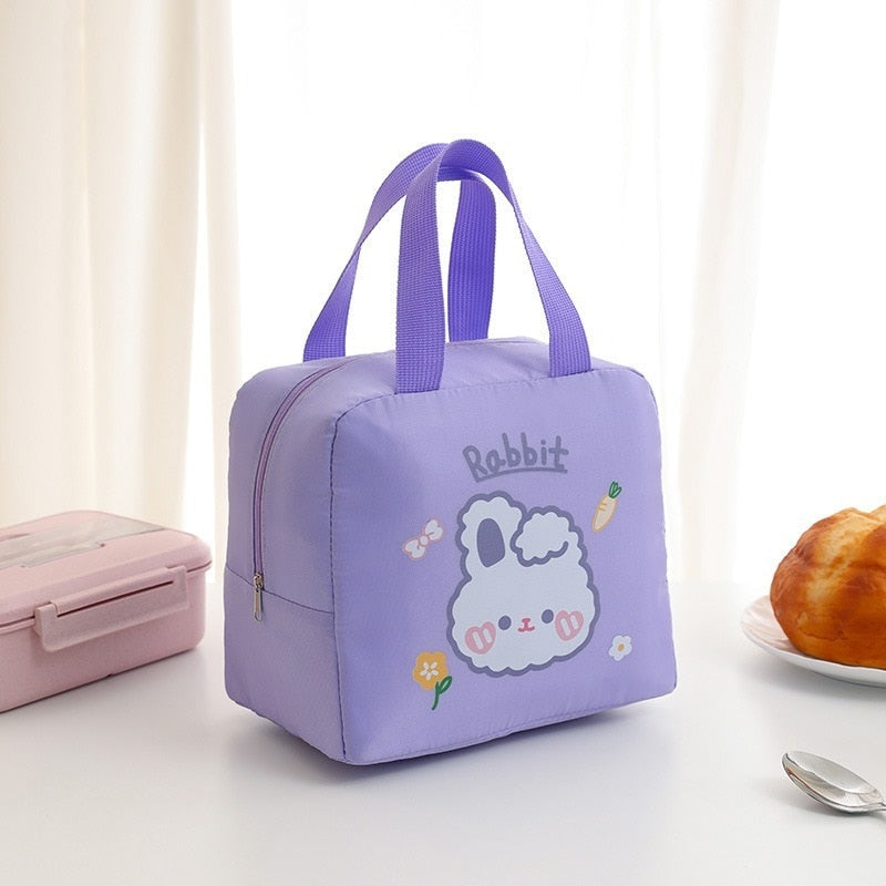 Sac à repas isotherme cartoon en nylon, quatre coloris